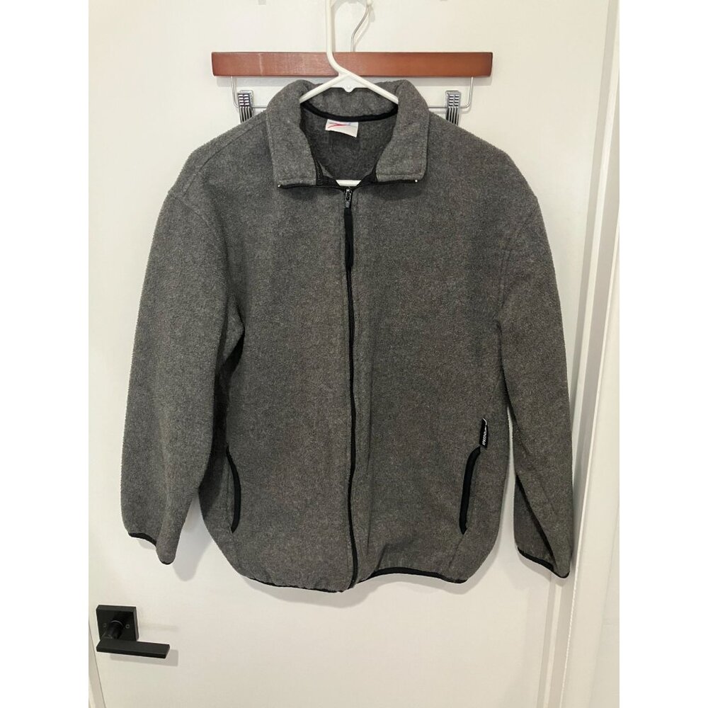 Speedo Men's Vintage Full Zip Fleece, Gray, Medium